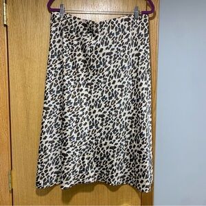 Forever 21 Leopard Print Midi Skirt - Size XL
